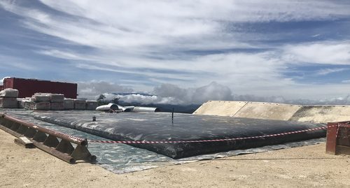 Frac water tanks large flexible frac water storage tank installed in a remote high altitude site
