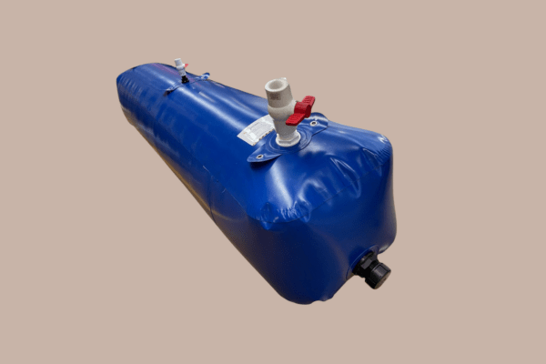 Fleximake rectangular water weight bag made from heavy-duty PVC, designed for precise load testing of solar cell arrays and renewable energy installations.